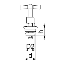Schlösser Armaturen KNEBEL-OBERTEIL MIT O-RING DN25, 1", POLIERT VERCHROMT