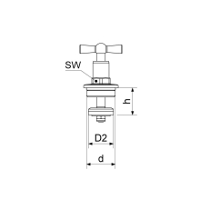 Schlösser Armaturen KNEBEL-OBERTEIL MIT O-RING DN20, 3/4", POLIERT VERCHROMT