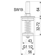 Schlösser Armaturen OBERTEIL RUECKFLUSSVERHINDERER DN40, 1 1/2", MESSING, DIN-DVGW