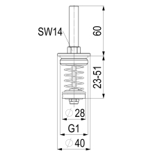 Schlösser Armaturen OBERTEIL RUECKFLUSSVERHINDERER DN25, 1", MESSING, DIN-DVGW