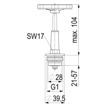 Schlösser Armaturen FETTKAMMER-OT F.FREISTROMVENT. DIN3502, STEIG.SP, DN25, 1", PTFE