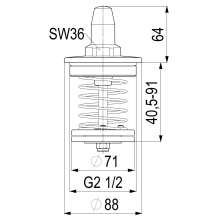 Schlösser Armaturen OBERTEIL F. RUECKSCHLAGVENTIL DN65, 2 1/2", MESSING, EPDM