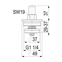 Schlösser Armaturen OBERTEIL F. RUECKSCHLAGVENTIL DN32, 1 1/4", MESSING, EPDM