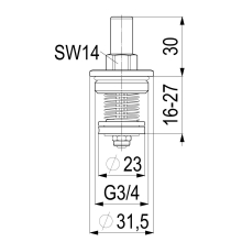 Schlösser Armaturen OBERTEIL F. RUECKSCHLAGVENTIL DN20, 3/4", MESSING, EPDM