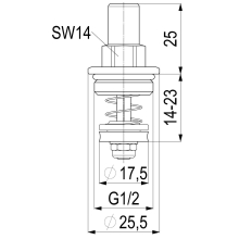 Schlösser Armaturen OBERTEIL F. RUECKSCHLAGVENTIL DN15, 1/2", MESSING, EPDM
