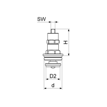 Schlösser Armaturen STECKSCHLUESSEL-OBERTEIL DN20 3/4", MATT VERCHROMT