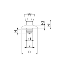 Schlösser Armaturen UNTERPUTZVENTIL-OBERTEIL 3-KT.GR, HUELSE, ROS, DN20, 3/4", CR