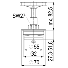 Schlösser Armaturen FETTKAMMER-OT, DURCHG./SCHRAEG. STEIG.SP, DN50, 2", MESSING, EPDM