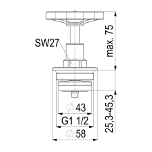 Schlösser Armaturen FETTKAMMER-OT, DURCHG./SCHRAEG. STEIG.SP, DN40, 1 1/2", MESSING, EPDM