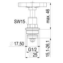 Schlösser Armaturen FETTKAMMER-OT, DURCHG./SCHRAEG. STEIG.SP, DN15, 1/2", MESSING, PTFE