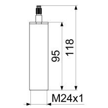 Schlösser Armaturen VERLAENGERUNG FUER UP-VENTIL M24x1x95MM