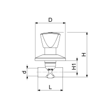 Schlösser Armaturen UP-VENTIL, DREIKANTHAUBENGRIFF LOETANSCHLUSS 18, MESSING