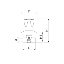 Schlösser Armaturen UP-VENTIL, DREIKANTHAUBENGRIFF LOETANSCHLUSS 15, MESSING
