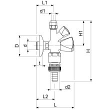 Schlösser Armaturen KOMBI-ECKVENTIL, SELBSTDICHTEND RB, SV, 3-KT.GR, 1/2", POL.VERCHROMT