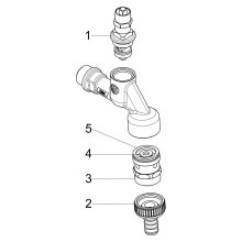 Schlösser Armaturen AUSLAUFVENTIL MIT RB, RV, SV STECKSCHL.-OT, 3/4", MATT CHR, DVGW