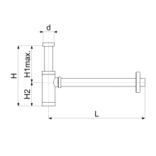 Schlösser Armaturen SYPHON QUADRAL DE LUXE, MASSIV MIT GEGOSSENER TASSE