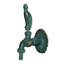Schlösser Armaturen NOSTALGIE-AUSLAUFVENTIL, MIT SV MOTIV:KATZE, DN15, 1/2", MS-PATIN.