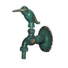 Schlösser Armaturen NOSTALGIE-AUSLAUFVENTIL, MIT SV MOTIV:VOGEL, DN15, 1/2", MS-PATIN.