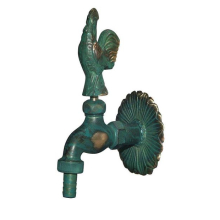 Schlösser Armaturen NOSTALGIE-AUSLAUFVENTIL, MIT SV MOTIV:HAHN, DN15, 1/2", MS-PATINIERT