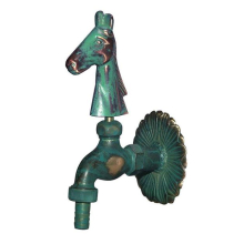 Schlösser Armaturen NOSTALGIE-AUSLAUFVENTIL, MIT SV MOTIV:PFERD, DN15, 1/2", MS-PATIN.
