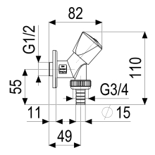 Schlösser Armaturen GERAETESCHRAEGSITZVENTIL, SV DN15, 1/2", 3-KT.-GR, POL.VERCHROMT