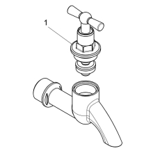 Schlösser Armaturen AUSLAUFVENTIL MIT STRAHLREGLER OHNE SV, KNEBEL-OT, 3/4", POL. CHROM