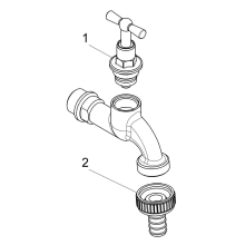 Schlösser Armaturen AUSLAUFVENTIL MIT METALL-SV KNEBEL-OT, SCHWER, 1/2", POL. CHROM