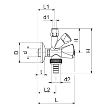 Schlösser Armaturen KOMBI-ECKVENTIL, N.SELBSTDICHT. SV, 3-KANTGRIFF, 1/2", POL.VERCHROMT