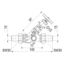 Schlösser Armaturen KFR-VENTIL, PRESS AG MULTI M.ENTL, N.ST.SP, DN15, PRESS15, DVGW