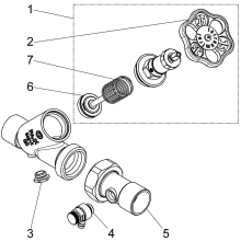 Schlösser Armaturen KFR-VENTIL, M.ENTL.IN VSB AUSG. N.STEIG.SPINDEL, DN15, LOET 15, DVGW