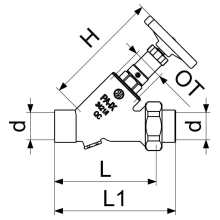 Schlösser Armaturen KFR-VENTIL, O.ENTL, AUSG.LOETV. N.STEIG.SPINDEL, DN32, LOET 35, DVGW