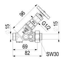 Schlösser Armaturen KFR-VENTIL, O.ENTL, AUSG.LOETV. N.STEIG.SPINDEL, DN15, LOET 15, DVGW