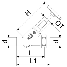 Schlösser Armaturen KFR-VENTIL, O.ENTL, AUSG.LOETV. STEIG.SPINDEL, DN40, LOET 42, DVGW