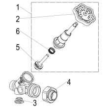 Schlösser Armaturen KFR-VENTIL, O.ENTL, AUSG.LOETV. STEIG.SPINDEL, DN15, LOET 15, DVGW