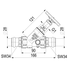 Schlösser Armaturen KFR-VENTIL, PRESSANSCHLUSS IG M.ENTL, N.ST.SP, DN25, PRESS28, DVGW