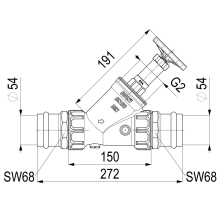 Schlösser Armaturen KFR-VENTIL, PRESSANSCHLUSS IG O.ENTL, N.ST.SP, DN50, PRESS54, DVGW