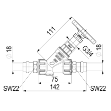 Schlösser Armaturen KFR-VENTIL, PRESSANSCHLUSS IG O.ENTL, N.ST.SP, DN20, PRESS18, DVGW