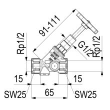 Schlösser Armaturen KFR-VENTIL, MUFFENANSCHLUSS O.ENTL, ST.SP, DN15, IG 1/2", DVGW
