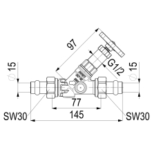 Schlösser Armaturen FREISTROMVENTIL, PRESS AG MULTI O.ENTL, N.ST.SP, DN15, PRESS15, DVGW