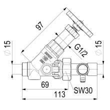 Schlösser Armaturen FREISTROMVENTIL, MIT ENTL. IN VSB AUSG, N.ST.SP, DN15, LOET15, DVGW
