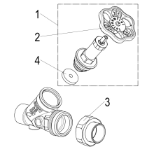 Schlösser Armaturen FREISTROMVENTIL, O.ENTLEERUNG AG.LOETV, N.ST.SP, DN25, LOET28, DVGW