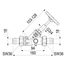 Schlösser Armaturen FREISTROMVENTIL, PRESS AG MULTI M.ENTL, ST.SP, DN20, PRESS 18, DVGW