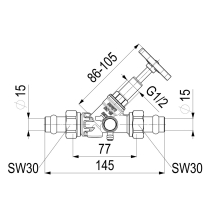 Schlösser Armaturen FREISTROMVENTIL, PRESS AG MULTI M.ENTL, ST.SP, DN15, PRESS 15, DVGW