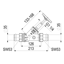 Schlösser Armaturen FREISTROMVENTIL, PRESS AG MULTI O.ENTL, ST.SP, DN32, PRESS 35, DVGW