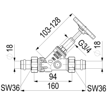 Schlösser Armaturen FREISTROMVENTIL, PRESS AG MULTI O.ENTL, ST.SP, DN20, PRESS 18, DVGW