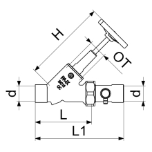 Schlösser Armaturen FREISTROMVENTIL, MIT ENTL. IN VSB AUSG, ST.SP, DN40, LOET42, DVGW