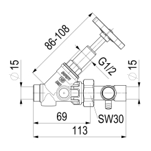 Schlösser Armaturen FREISTROMVENTIL, MIT ENTL. IN VSB AUSG, ST.SP, DN15, LOET15, DVGW