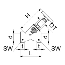 Schlösser Armaturen FREISTROMVENTIL, MUFFENANSCHL. O.ENTL, N.ST.SP, DN80, IG 3", DVGW