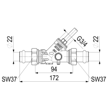 Schlösser Armaturen RUECKFLUSSVERHINDERER, M.ENTL. PRESS AG MULTI, DN20, PRESS 22, DVGW