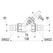 Schlösser Armaturen RUECKFLUSSVERHINDERER, O.ENTL. PRESSANSCHL.IG, DN20, PRESS18, DVGW